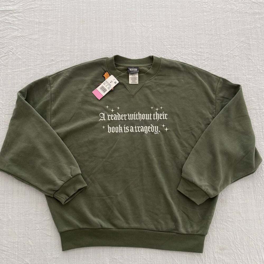 Fourth Wing NWT Empyrean Threshing Day green crewneck sweatshirt | small